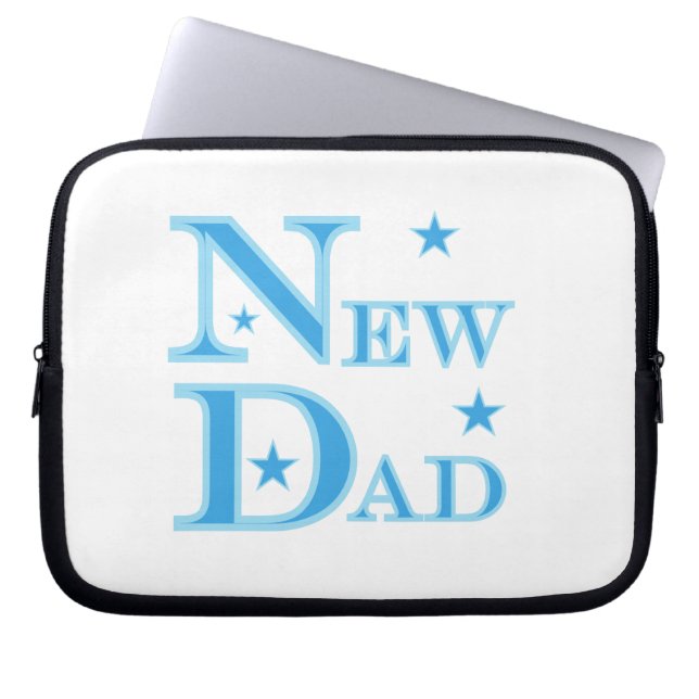 Funda Para Portátil Texto azul Nuevos regalos para papá (Frente)