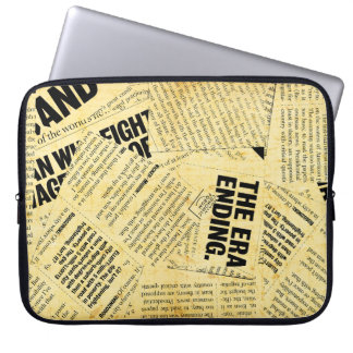 Funda Para Portátil Texto de periódico con papel antiguo