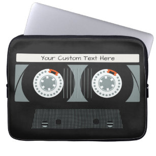 Funda Para Portátil Texto del personalizado de cintas de casette retro