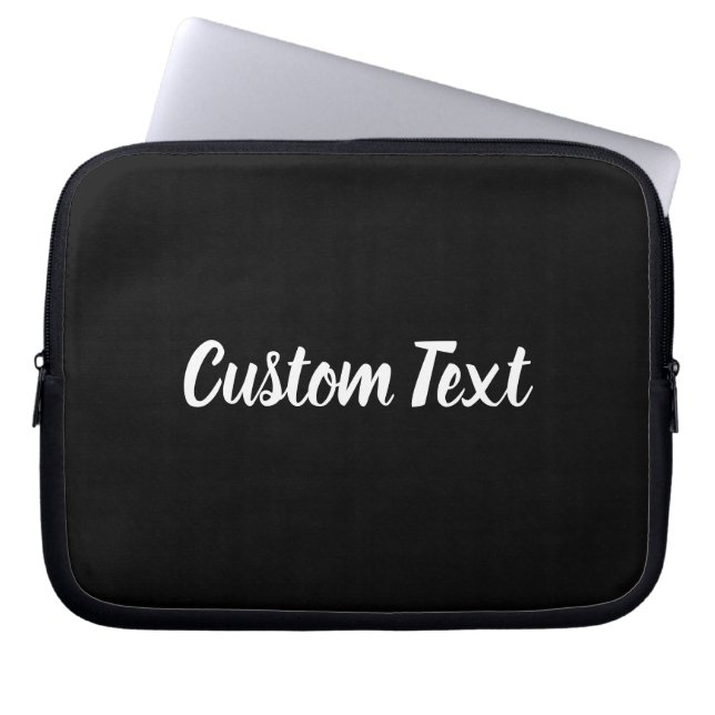 Funda Para Portátil Texto personalizado en negro con guión blanco (Frente)