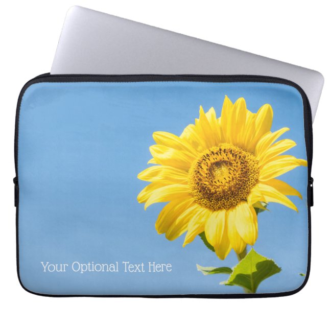 Funda Para Portátil texto personalizado Girasol (Frente)