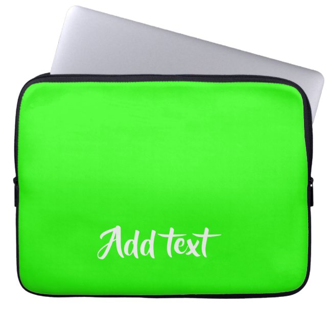 Funda Para Portátil texto personalizado verde claro plano (Frente)