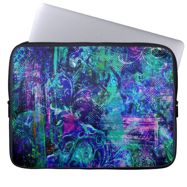 Funda Para Portátil Textos de color azul (Frente)