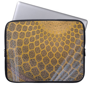 Funda Para Portátil Textos florales amarillos y azules