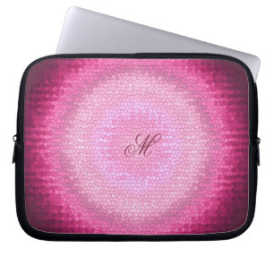 Funda Para Portátil Textura abstracta del rosa del vitrage del círcul