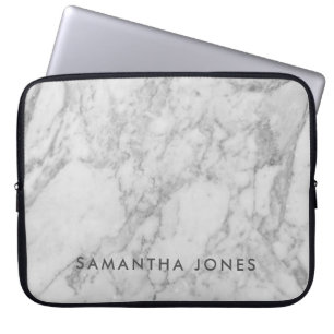 Funda Para Portátil Textura arquitectónica mármol blanco Elegante