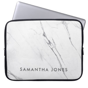 Funda Para Portátil Textura arquitectónica mármol blanco Elegante