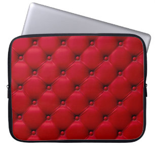 Funda Para Portátil Textura con botón rojo: patrón de repetición.
