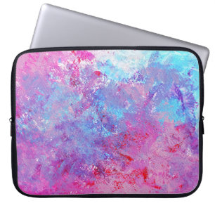 Funda Para Portátil Textura creativa rosa-azul, manchas de pintura.