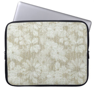 Funda Para Portátil Textura Cremosa Afelpada de Margarita Floral