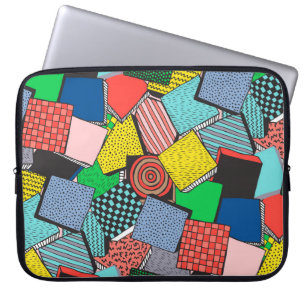 Funda Para Portátil Textura de bloques abstractos dibujados a mano