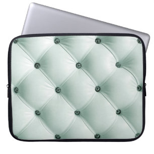 Funda Para Portátil Textura de cuero blanco en abstracto de lujo, b