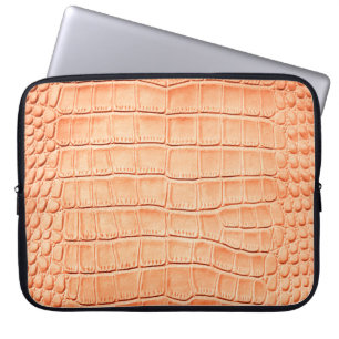 Funda Para Portátil Textura de cuero de cocodrilo marrón claro