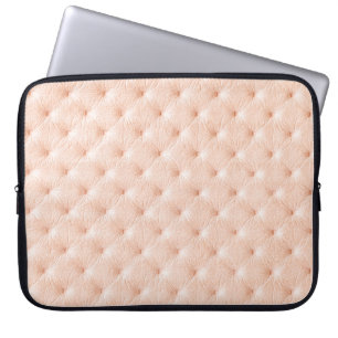 Funda Para Portátil Textura de cuero de color beige de la Perla