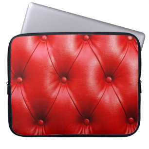Funda Para Portátil Textura de cuero del sofá rojo