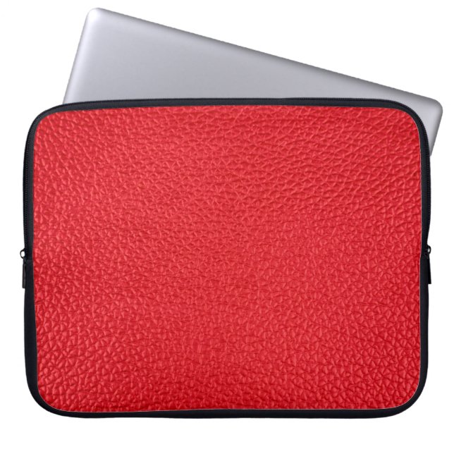 Funda Para Portátil Textura de cuero rojo (Frente)
