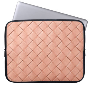 Funda Para Portátil Textura de cuero trenzado rosa claro