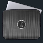 Funda Para Portátil Textura de fibra de carbono brillante en negro<br><div class="desc">Elegante estilo masculino masculino brillante y negro de textura de fibra de carbono.</div>