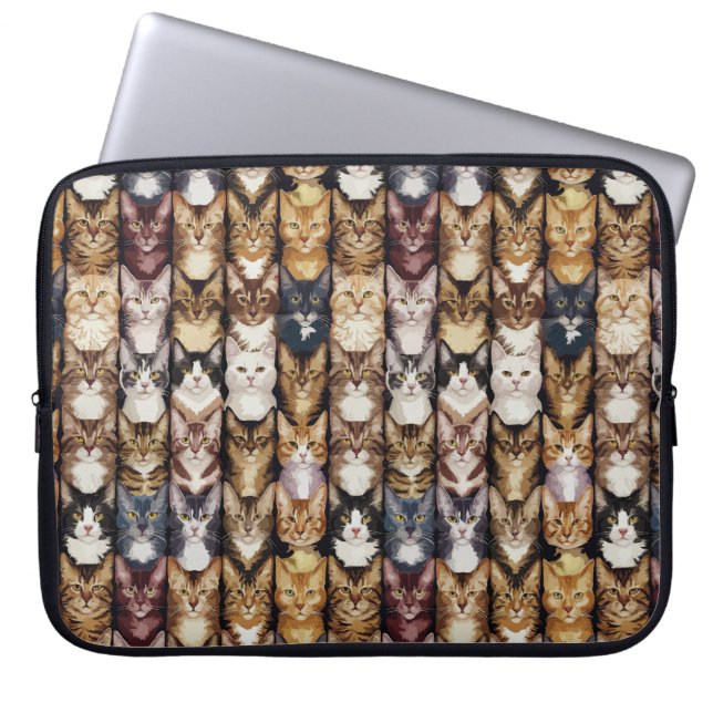 Funda Para Portátil Textura de gatos (Frente)
