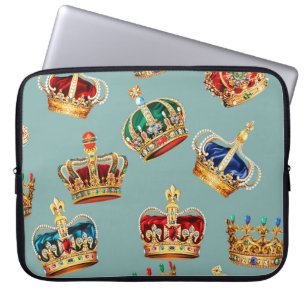 Funda Para Portátil Textura de la moda barroca de la corona dorada