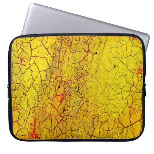 Funda Para Portátil Textura de la pintura amarilla antigua agrietada a