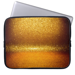 Funda Para Portátil Textura de las luces de época del purpurina de oro
