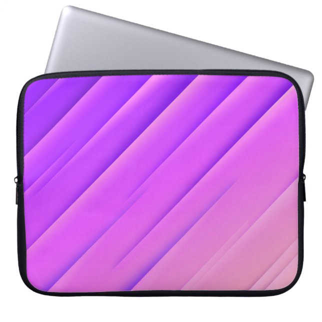 Funda Para Portátil Textura de líneas abstractas púrpura modernas (Frente)