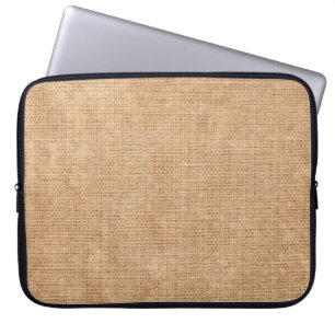 Funda Para Portátil Textura de lino natural como bagaje, beige,