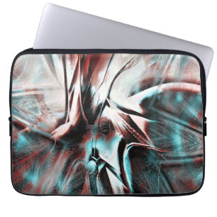 Funda Para Portátil textura de llovizna pixelada de color rojo a azul 