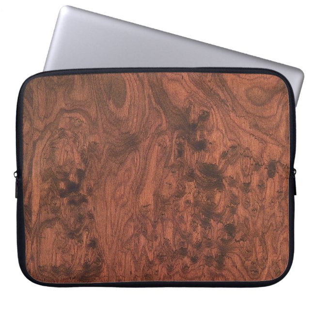 Funda Para Portátil Textura de madera de caoba Burl (Frente)