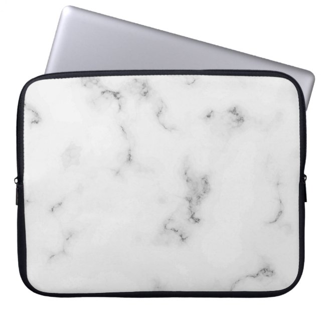 Funda Para Portátil Textura de mármol blanco de lujo (Frente)