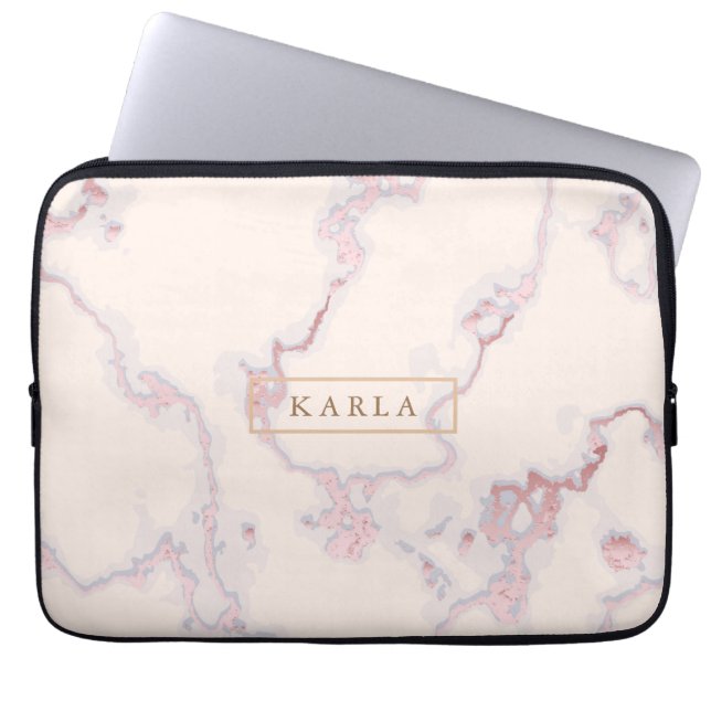 Funda Para Portátil Textura de mármol rosegold no.2 (Frente)