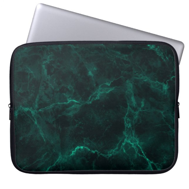 Funda Para Portátil Textura de mármol verde oscuro (Frente)