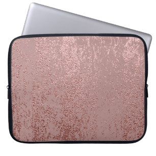 Funda Para Portátil Textura de oro metálico, cuarzo rosa.
