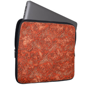 Funda Para Portátil textura de pelusa pequeña en rojo cardinal a cobre