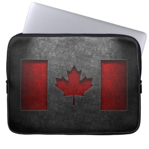 Funda Para Portátil Textura de piedra de la bandera de Canadá