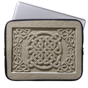 Funda Para Portátil Textura de piedra tallada nudos celtos Mangas de p