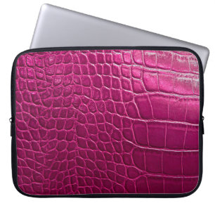 Funda Para Portátil Textura de piel de cocodrilo rosa
