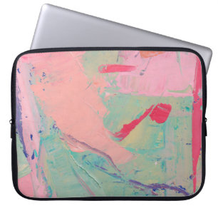 Funda Para Portátil Textura de pintura de aceite multicolor. Retroceso