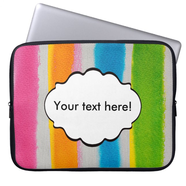 Funda Para Portátil Textura de rayas de acuarela (Frente)