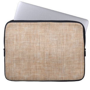 Funda Para Portátil Textura de tela de lino tejida en beige natural cá