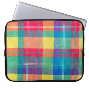 Funda Para Portátil textura de tela de tejido colorido. Fondo de tela