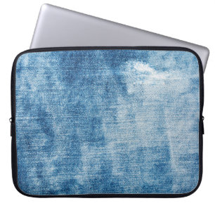 Funda Para Portátil Textura de vaqueros de denim azul