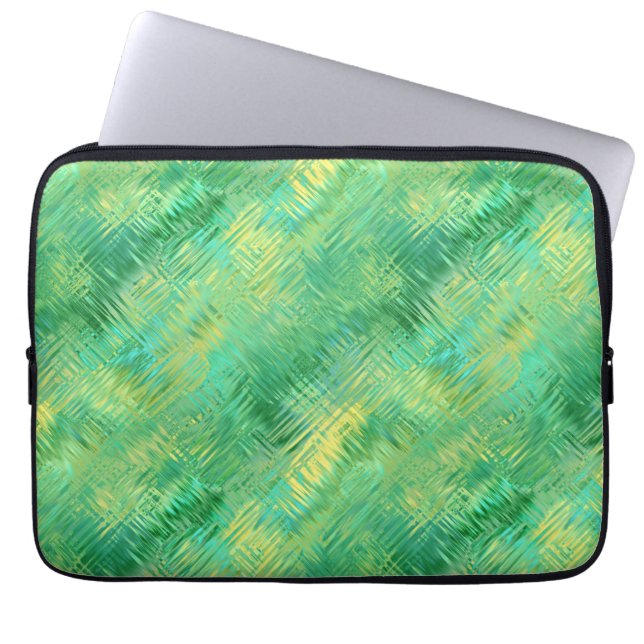 Funda Para Portátil Textura de vidrio verde esmeralda (Frente)