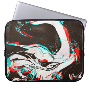 Funda Para Portátil Textura distorsionada y rayada del surf con tinta 