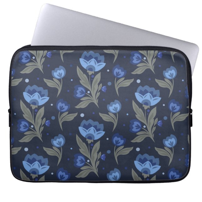 Funda Para Portátil Textura floral de arte popular rústico (Frente)