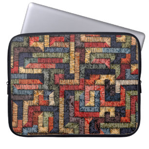 Funda Para Portátil Textura geométrica bordada, étnica