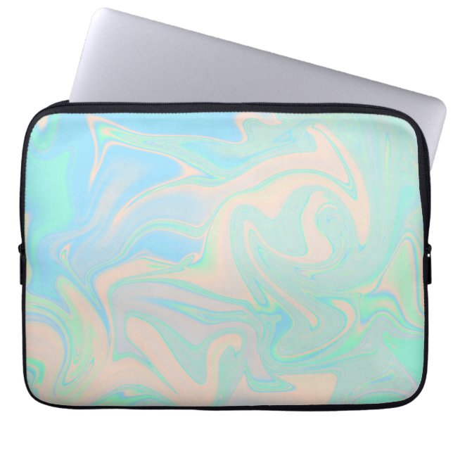 Funda Para Portátil Textura iridiscente holográfica líquida (Frente)