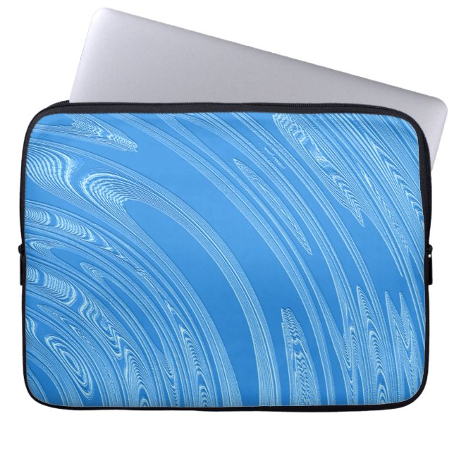 Funda Para Portátil textura metálica de plata azul abstracta (Frente)