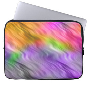 Funda Para Portátil Textura ondulada con orquídea púrpura
